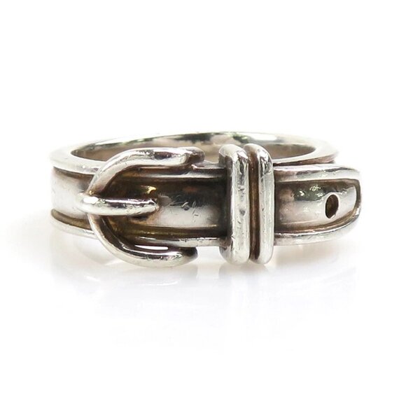 Auth HERMES Ceinture Ring Silver 925 - Picture 1 of 9